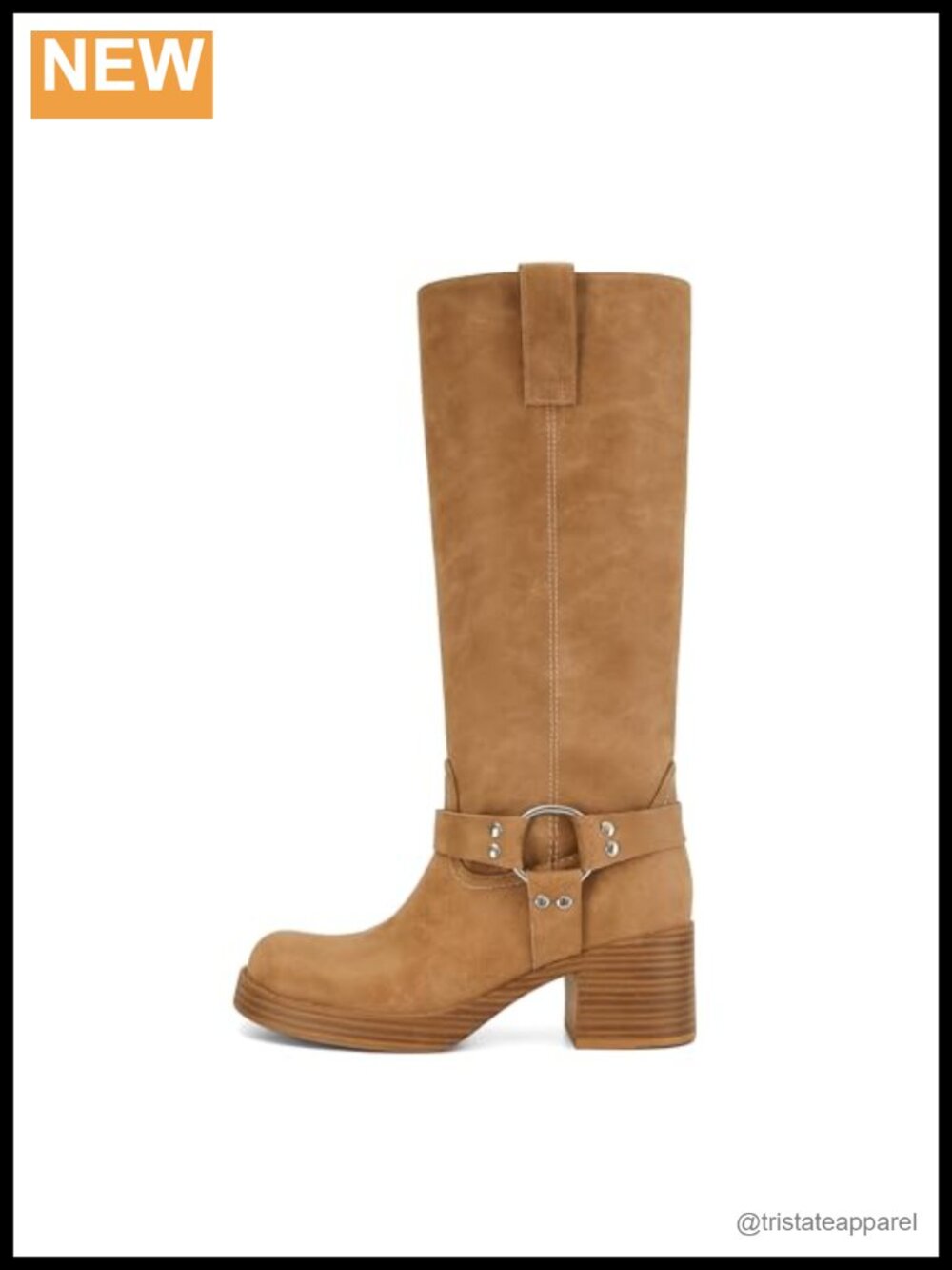 Women's Knee High Riding Boots Chunky Heel Wide Calf Side Zipper Faux Leather